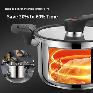 Casserole à micro-pression en acier inoxydable 304, grande capacité, double poignée, pot à soupe, économie d'énergie, usage domestique, épaissi - Product Image 2