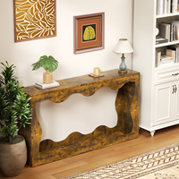 Table console en bois massif de luxe américaine |   Table de foyer rétro pour maison d'hôtes - Table d'appoint haut de gamme pour salon de villa, idéale pour la maison moderne