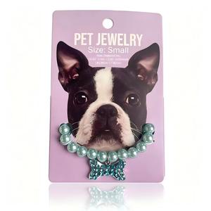 Collar para mascotas con cuentas de perlas, colgante de mariposa con diamantes de imitación, collar para perros con cadena de extensión para perros pequeños - Product Image 6