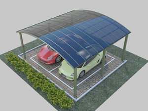 Abri de stationnement extérieur moderne pour <span class=keywords><strong>voiture</strong></span>, auvent en aluminium, carport avec cadre thermolaqué, imperméable, résistant aux UV, pour 2 voitures et rangement de vélos - Product Image 5