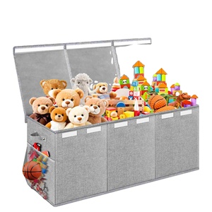 Boîtes de rangement pliables en tissu pour enfants, cubes organisateurs, boîtes de rangement pour jouets pliables de grande taille avec couvercle - Product Image 1
