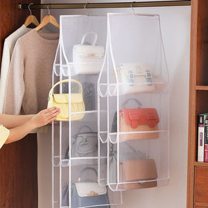 <span class=keywords><strong>Organisateur</strong></span> de sacs à main suspendu à 8 poches, transparent, pour armoire, protection anti-poussière des vêtements - Meilleures ventes - Product Image 2