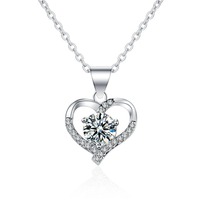 Colliers et pendentifs en cuivre et laiton élégants ACME, ton argenté, vente en gros, accents de zircon, pierre flottante