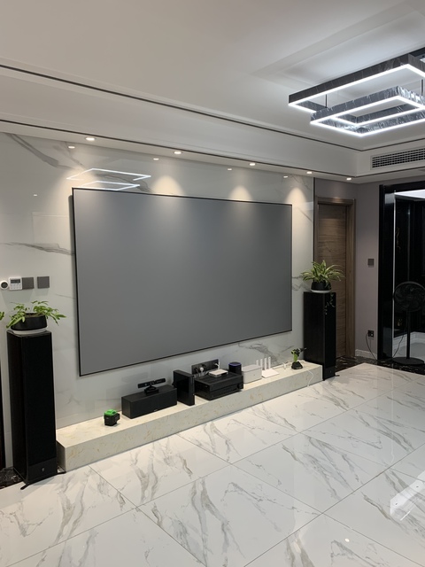 High Contrast Fixed Fixed Frame Screen 4K HD ALR Grey Crystal Projection Screen for Short & Long Throw Projector Screens