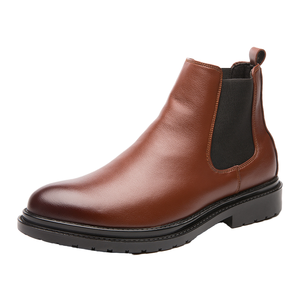 Botas Chelsea Negras con Cierre de Cremallera, Parte Superior de Goma, con Función de Aumento de Altura para Hombre - Invierno/Otoño/Verano - Product Image 2