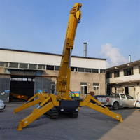 Mini-grue araignée de 1 tonne, grue sur chenilles alimentée par batterie, châssis extra-fin, passe par les portes standard et les ascenseurs pour passagers