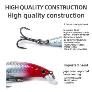 Señuelo Flotante de Acero Inoxidable Estilo Minnow; Lanzamiento a Larga Distancia para Pescar Lubina <span class=keywords><strong>y</strong></span> <span class=keywords><strong>Pez</strong></span> Mandarín Sin Anzuelos - Product Image 3