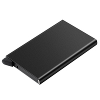 Dompet RFID Pintar Minimalis Aluminium Lipat dengan Logo Kustom Gaya Murah untuk Pria, Tempat Kartu