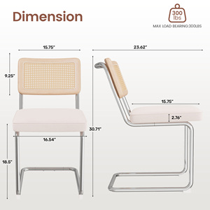 Sillas de Comedor Ergonómicas Comerciales con Respaldo Transpirable, Tapizadas en Cuero PU, Estructura de Metal Cromado Moderno para Restaurante - Product Image 6