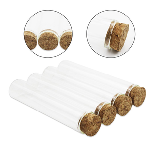 Laboratuar kullanımı borosilikat tüp cam şişe cam tüp mantar şekilli kapak cam silindir Test tüpü - Product Image 6