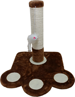 Arbre à chat interactif moderne et écologique en sisal avec souris suspendue pour chats d'intérieur, emballé en carton pour salon
