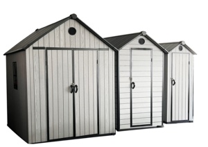 Caseta de <span class=keywords><strong>Resina</strong></span> de 3x5 pies para Exteriores, Caseta de Almacenamiento de Herramientas de Jardín con Puertas con Cerradura, Almacenamiento de Herramientas para Jardín, Gris Claro - Product Image 6