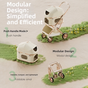 Carrito Plegable <span class=keywords><strong>para</strong></span> Mascotas, Ligero, de Aleación de Aluminio Oxford, Desmontable, <span class=keywords><strong>para</strong></span> <span class=keywords><strong>Perros</strong></span> y Gatos, Portátil, <span class=keywords><strong>para</strong></span> Viajes - Product Image 2
