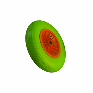 लाइन पैटर्न हरे लाल प्लास्टिक रिम 4.00-8 व्हीलबैरो फोम व्हील - Product Image 5