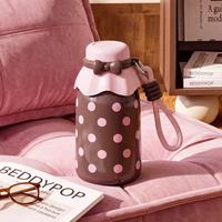 Gourde isotherme en acier inoxydable personnalisable avec logo, mignonne, étanche, à double ouverture, pour eau chaude, avec sangle de transport pour enfants et filles
