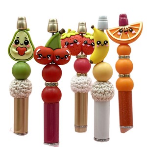 3D Silicone Fruit Beads For Bracelet Making Round Loose Beads Jewelry Accessories Avocado Cherry Strawberry Banana Orange Design - Product Image 1