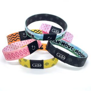 Custom Full Color Printing Elastic Fabric Polyester Bracelet Event Wristband for Promotion