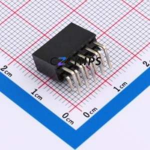 FG-PM2.54-2-05PW-H8.5 Pin Socket Bent Lead Through Hole,P=2.54mm Connector 2x5P 2.54mm Square Hole Right Angle Insert - Product Image 2