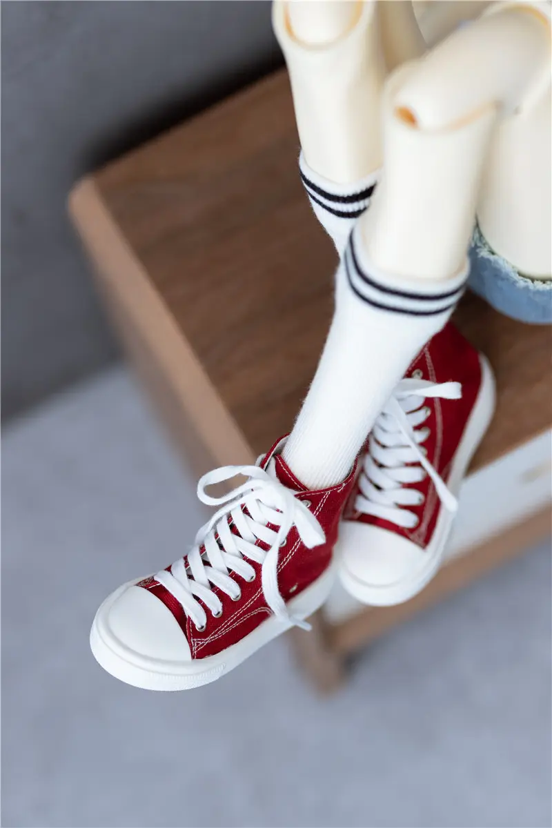 White and Mixed Color Canvas Sneaker Shoes for 18 Inch Doll 1/4 Doll American Doll
