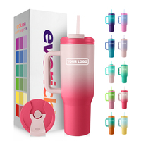 Bouteille d'eau isotherme Everich à double paroi de 40 oz à large ouverture, grande capacité, pour la course à pied, avec poignée et couvercle