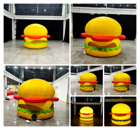 Modèles de nourriture gonflables géants sur mesure en forme de hamburger, prix d'usine, pour la publicité des restaurants de burgers