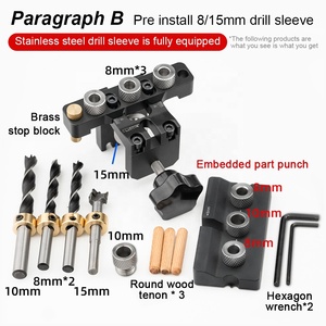 3 in 1 Industrial Aluminum Alloy Woodworking Doweling Jig Kit <b>Drill</b> <b>Guide</b> Locator Adjustable Doweling Position Hole Puncher ODM - Product Image 6