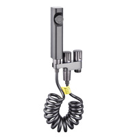 Válvula de ángulo de doble manija BFH de tres vías cromada 1/2 moderna, accesorio de grifo de parada multifuncional para baño de latón
