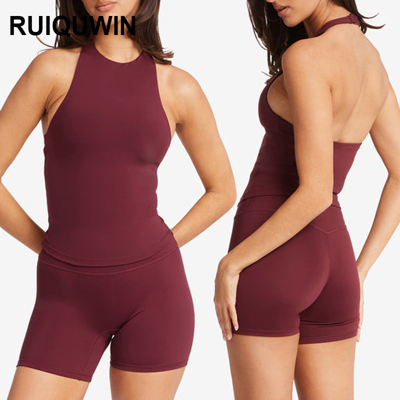 RUIQUWIN Wholesale Women's High Quality Sports Running Vest Breathable Fitness Top Quick Dry Backless Yoga Top