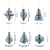 Lanternes de Noël en papier nid d'abeille personnalisées de luxe, décorations suspendues de Noël 3D avec bordure scintillante, pliables, aimants, décorations de fête