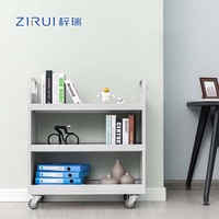 Chariot de bibliothèque en acier écologique pour mobilier scolaire, chariot métallique mobile à 3 niveaux pour livres