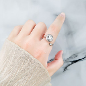 Bagues ajustables ouvertes les plus vendues, micro-pavées de zircon, en cuivre plaqué rhodium, bijoux anti-anxiété, vendus en gros - Product Image 5
