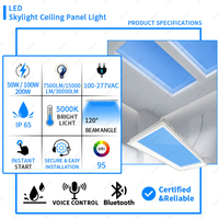 Nouveau Plafonnier LED Intelligent Dimmable 2026, Panneau Lumineux Bleu Effet Coelux, Faux Fenêtre Panoramique Intérieure, Lumière Artificielle Solaire Fine Encastrée