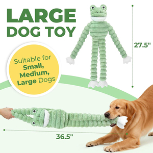 Juguete de Peluche Personalizado con Forma de Rana para Perros, con Papel Arrugado, para Perros Pequeños, Medianos y Grandes, Juguetes de Peluche para Masticar para Mantenerlos Entretenidos - Product Image 2