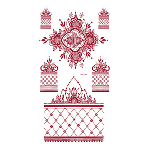 Nước Bằng Chứng Đầy Đủ Tay Tạm Thời Ấn Độ Mehndi Thiết Kế Nâu Đỏ Maroon Sexy Ngón Tay Tay Phụ Nữ Cô Gái Henna Hình Xăm Dán - Product Image 5