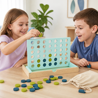 Jeu de société classique en bois Quatre à la suite 42 trous, jeu de stratégie pour enfants et familles, personnalisable OEM en gros
