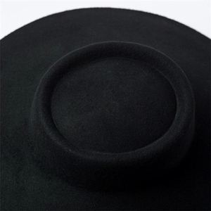 Sombrero de Lana de Ala Ancha X1268, Gorras de Lana Rojas, Sombreros de Fieltro de Lana Unisex, Sombrero Homburg de Fieltro - Product Image 6