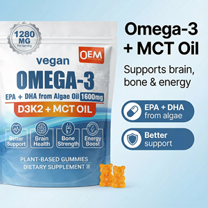 Gummies Omega 3 OEM avec EPA, DHA, Huile d'algues, D3, K2, Huile MCT – Complément pour la Santé Cérébrale, l'Énergie Osseuse et la Force - Product Image 2