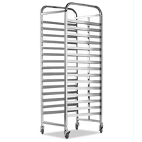 Chariot de refroidissement robuste à 15 niveaux en acier inoxydable pour gâteaux, pains et pâtisseries, avec plateau pour le séchage des légumes et de la viande