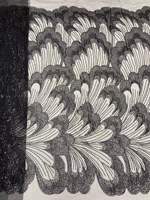 Tissu en dentelle brodée de luxe à fleurs 100 % polyester de haute qualité du Guangdong avec perles et sequins