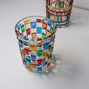 Taza de Whisky de cristal transparente de estilo italiano, vaso hecho a mano con <span class=keywords><strong>esmalte</strong></span> de colores resistente al calor, para desayuno, zumo, oso, Cola, leche - Product Image 4