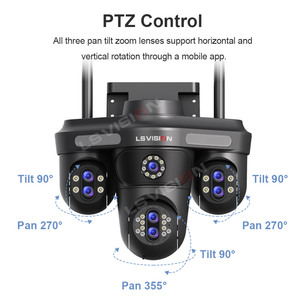 LS VISION 2025 Ultra HD Caméra réseau de sécurité 14MP <span class=keywords><strong>360</strong></span> ° Panoramique Suivi automatique Sept objectifs Quatre écrans Trois PTZ Intégré - Product Image 2