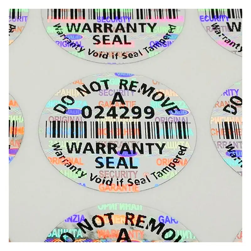 Custom security seal label tamper proof warranty sticker void if tampered open honeycomb void tamper evident label OEM printing