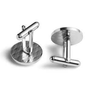 Mancuernillas de camisa de ajuste delgado con logotipo negro de esmalte epoxi suave de diseño redondo simple - Product Image 6