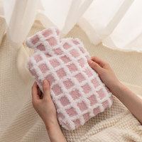 Lesheros Bouillotte en PVC écologique, souple et sécuritaire, multi-capacités, avec logo personnalisé, chauffe-mains et housses