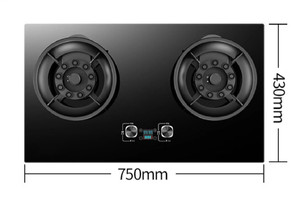 เตาแก๊สแบบฝาปิดกระจกดีไซน์ทันสมัย 2 หัวเตา แบบพกพา สำหรับใช้ในรถบ้าน - Product Image 3