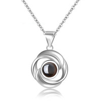 Vente en gros de collier photo à projection classique en argent sterling 925 pour couple collier à pendentif en cuivre pour femme pour cadeau