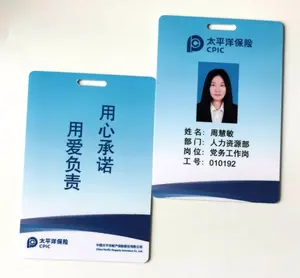 Cartão pessoal de PVC personalizado com foto ISO Cartão de Identificação Nacional de Estudante Cartão com Chip de foto personalizado