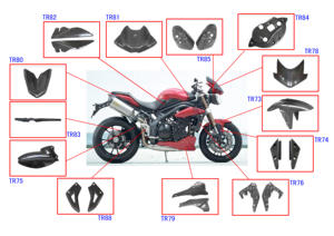 Placas de tacón de fibra de carbono, para Triumph <span class=keywords><strong>Street</strong></span> <span class=keywords><strong>Triple</strong></span> <span class=keywords><strong>2013</strong></span> - Product Image 6