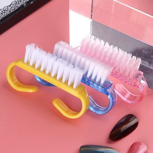 Pink Nail <b>Brush</b> With Soft Bristles For Nail Art And Dust <b>Cleaning</b> Plastic Handle Flat Hair Shape - Product Image 4