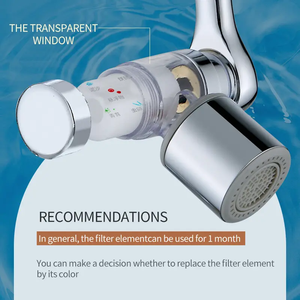Robinet anti-éclaboussures universel à rotation complète à 1080 degrés cuivre métal laiton avec filtre en coton robinet <span class=keywords><strong>douche</strong></span> accessoires de salle de bain - Product Image 6